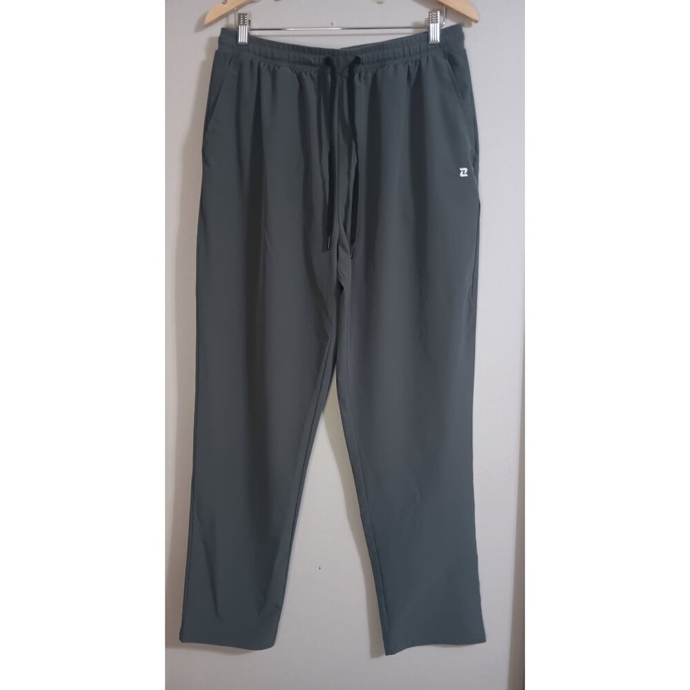 Zelos Large Grey Woven Athleisure Active Lounge Gym Comfort Errands Pullon Pants